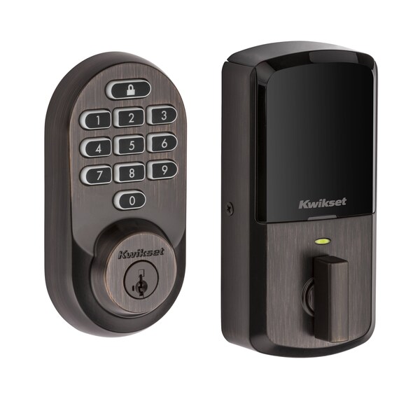 Kwikset Halo Wi-Fi Enabled Smart Lock Deadbolt with Keypad and SmartKey Backup Venetian Bronze Finish - 938WIFIKYPD-11PS