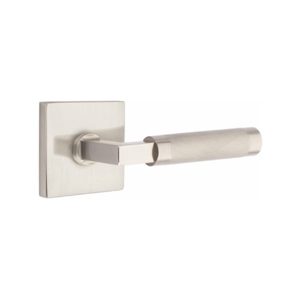 Emtek L-Square Stem Knurled Lever Left Hand 2-3/8 in Backset Passage for 1-1/4 in to 2 in Door - 5110US15.LSUS15.KNUS15.LH
