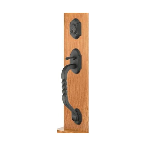 Emtek Flat Black Handleset 461222LFBLH - 461222LFBLH