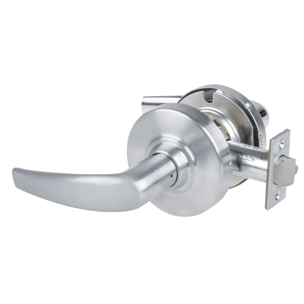 Schlage Grade 2 Passage Cylindrical Lock with Field Selectable Vandlgard, Athens Lever, Non-Keyed, Satin Chr - ALX10 ATH 626AM