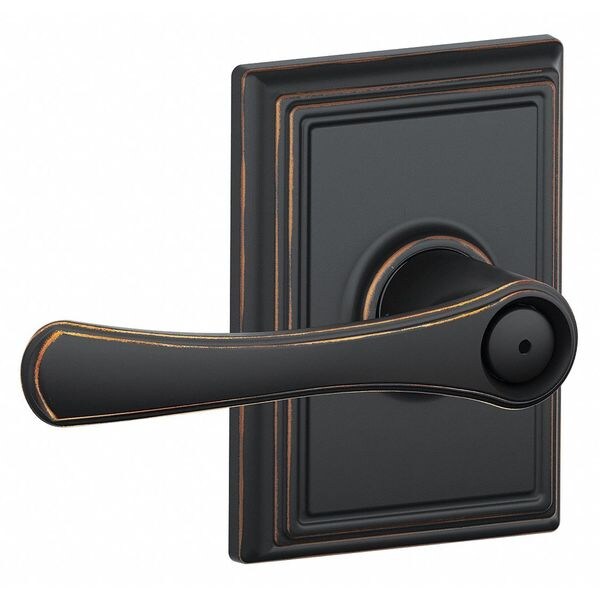 Schlage Residential Lever Lockset, Antique Bronze, Privacy - F40 VLA 716 ADD