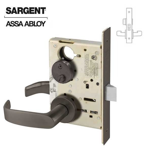 Sargent 8200 Series Mortise Lock Mechanical Privacy Bedroom or Bath LN Trim L Rose Dark Oxidized Satin Bronz - SRG-8265-LNL-10BE