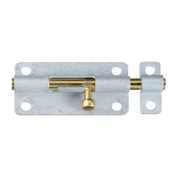 National Hardware National Hardware 4 in. L Galvanized Brass/Steel Barrel Bolt 1 pk - N151-894