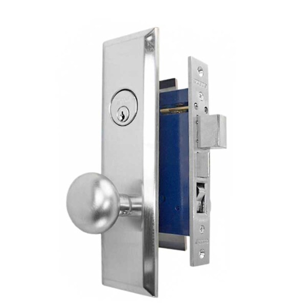 Marks METRO SERIES MORTISE APARTMENT KNOB LOCKSET HD - ENTRANCE - 1-1/16 X 7-5/8 - SATIN CHROME - R - MRK-114A-26D-RH