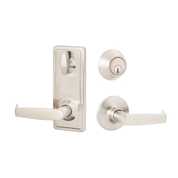Sure-Loc Hardware Sure-Loc Hardware Interconnect Lock, 4In Center to Center, Single Cylinder Deadbolt and Jackson Passage Lever, Grade 2 - IN301-CDR 32D