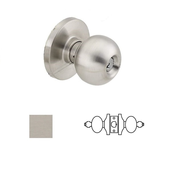 Cal-Royal Design Store Door Knob Lock, 2-3/4 Backset, ASA Strike, Schlage C Keyway, US32D Satin Stainless - GRB02-32D