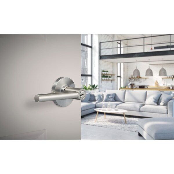 Delaney Hardware RD Series Contemporary Style Satin Nickel Straight Entry Door Handle - D50501