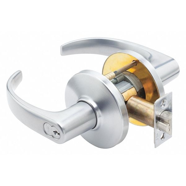 Best Door Lever Lockset, 2-3/4" Strike Dim - 9K37AB14CSTK626