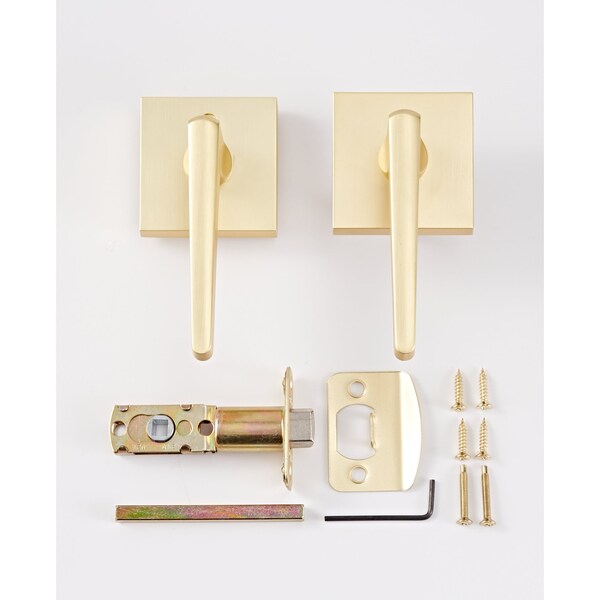 Sure-Loc Hardware Sure-Loc Hardware Basel Square Passage Lever, Satin Brass - BS101-SQ SB