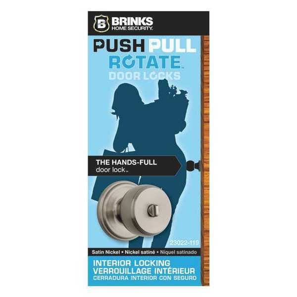 Brinks Home Security Ganyon Privacy PPR Knob, Satin Nickel - 23022-119