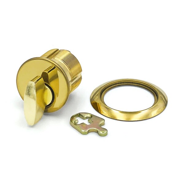 Ecs Hardware Durable Premium Thumb Turn Mortise Cylinder, 1-1/8 in US3 Polished Brass - ECSH-TMC02-US3