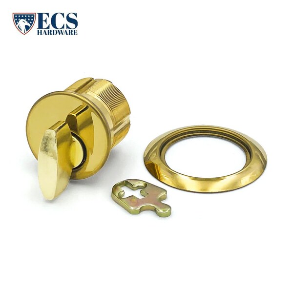 Ecs Hardware Durable Premium Thumb Turn Mortise Cylinder, 1-1/8 in US3 Polished Brass - ECSH-TMC02-US3