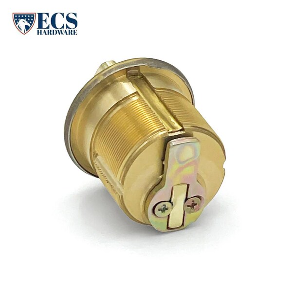 Ecs Hardware Durable Premium Thumb Turn Mortise Cylinder, 1-1/8 in US3 Polished Brass - ECSH-TMC02-US3