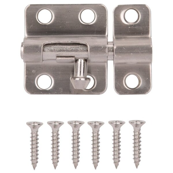 Prosource Barrel Bolt, 0.31 Dia in Bolt Head, 2 in L Bolt, Stainless Steel, Stainless Steel - SS-B02-PS
