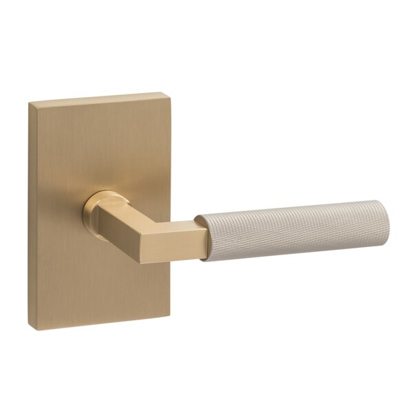 Sure-Loc Hardware Sure-Loc Hardware Levanto Passage Rosette, Satin Brass, Knurled Grip in Nickel - LV101 SB GRIP-KN NI