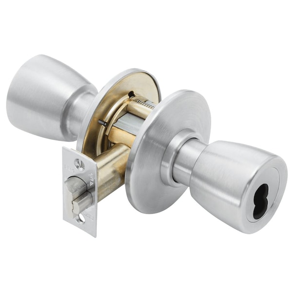 Best Grade 1 Classroom Cylindrical Lock, 6 Knob, SFIC Less Core, Satin Chrome Finish, Non-handed - 8K37R6AS3626