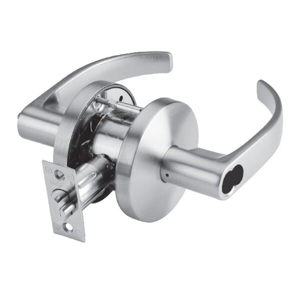 Dorma Grade 2 Cylindrical Lock, 70-Classroom, LC-Lever, Satin Chrome, 2-3/4 Inch Backset, SFIC Less - C570-J-LCC-626