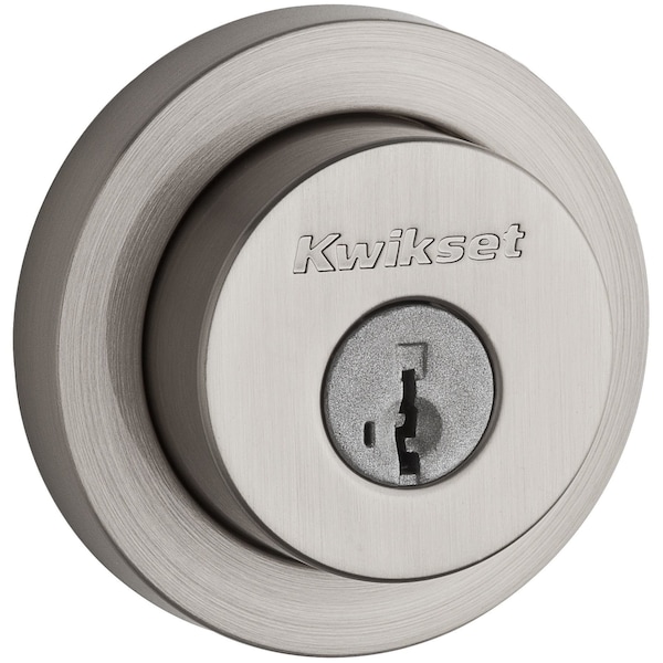 Kwikset Milan Round Double Cylinder Deadbolt SmartKey W/ RCAL Latch and RCS Strike KA3 Satin Nickel Finish - 159RDT-15S