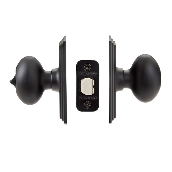 Delaney Hardware Italian Collection Canova Black Bed/Bath Door Knob - 362504