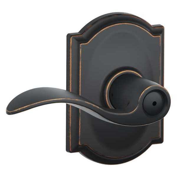 Schlage Residential Lever Lockset, Antique Bronze, Privacy - F40 ACC 716 CAM