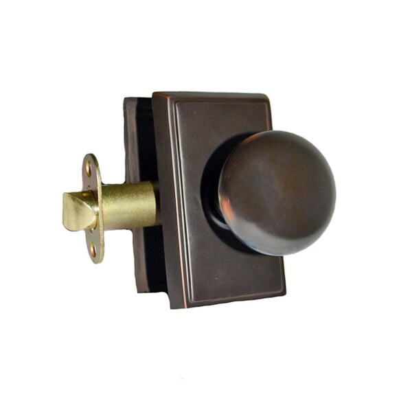 Emtek Providence Knob 2-3/8 in Backset Passage w/Rectangular Rose for 1-1/4 in to 2 in Door - 8121PUS10B