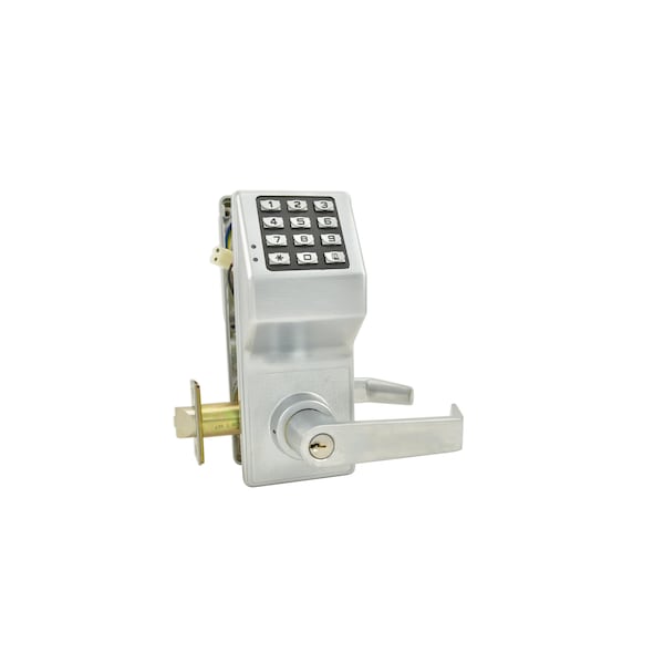 Alarm Lock Non-Weatherized Trilogy Electronic Digital Lever Lock with Lock Down Satin Chrome Finish - DL2700LD26D