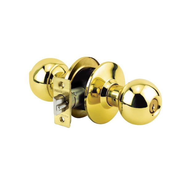 Premier Lock Brass Grade 3 Combo Lock Set with Entry Door Knob and Deadbolt, 24 SC1 Keys Total, 4PK - GR3ED02C-4