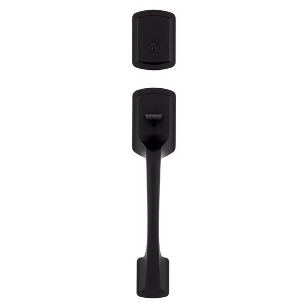 Kwikset Kwikset Prague Matte Black Entry Handleset 1-3/4 in. - 98180-026