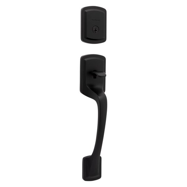 Kwikset Kwikset Prague Matte Black Entry Handleset 1-3/4 in. - 98180-026