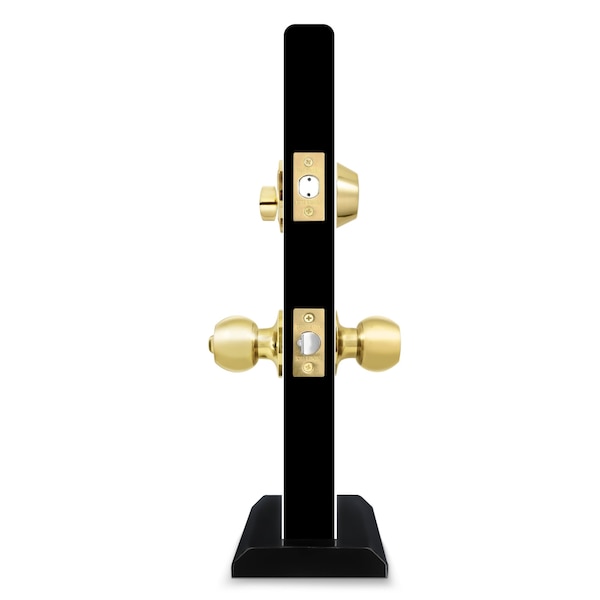 Premier Lock Entry Door Knob Combo Lock Set with Deadbolt Set of 2, Keyed Alike, Solid Brass, 2PK - ED02-2