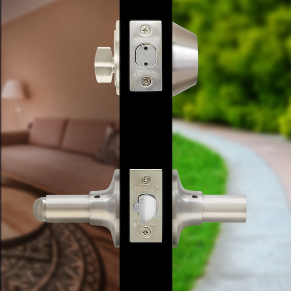 Premier Lock Entry Door Lever Combo Lock Set with Deadbolt Set of 6, Keyed Alike, Stainless Steel, 6PK - LED03C-6