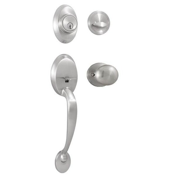 Weslock Hillcrest SGL CYL Handleset Salem Trim Satin Nickel - 02810-NSNFR2D