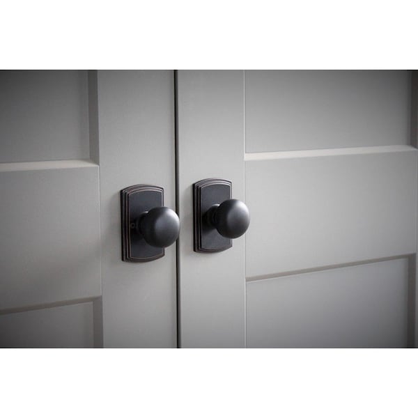 Delaney Hardware Italian Collection Santo Edged Oil-Rubbed Bronze Dummy Door Knob - 365607