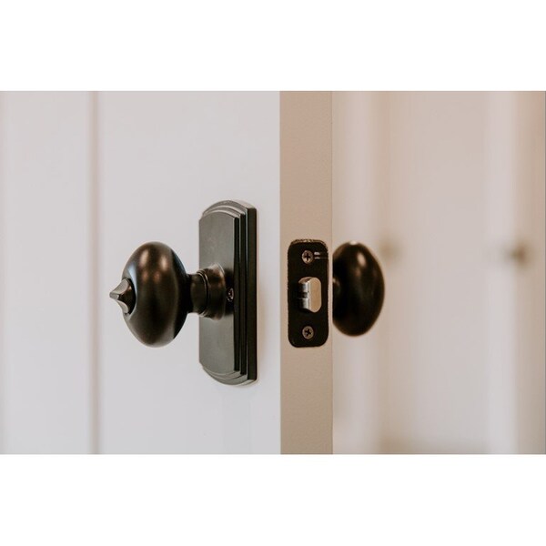 Delaney Hardware Italian Collection Santo Edged Oil-Rubbed Bronze Dummy Door Knob - 365607