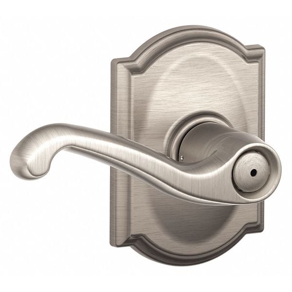 Schlage Residential Door Lever Lockset, Satin Nickel, Privacy - F40 FLA 619 CAM