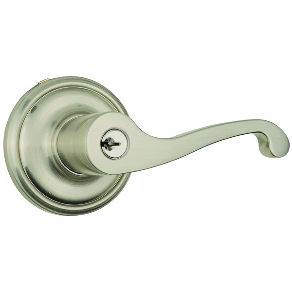 Brinks Home Security Brinks Push Pull Rotate Glenshaw Satin Nickel Entry Lever KW1 1.75 in. - 23014-119