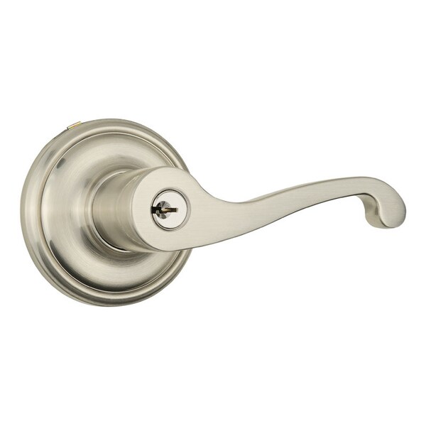 Brinks Home Security Brinks Push Pull Rotate Glenshaw Satin Nickel Entry Lever KW1 1.75 in. - 23014-119