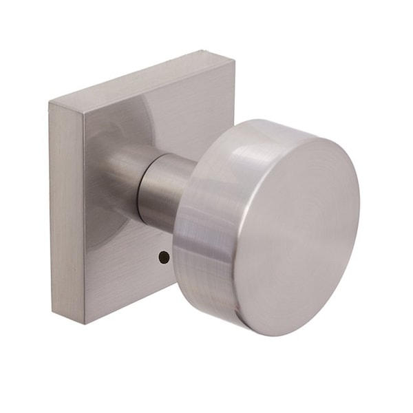 Weslock Mesa Knob Privacy Lock with Adjustable Latch and Full Lip Strike Satin Nickel Finish - 007104N4NFR20