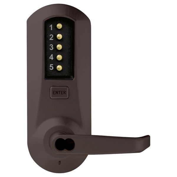 Dormakaba Cylindrical Combination Lever Lock, 2-3/4-in Backset, 1/2-in Throw Latch, Medeco/Yale/ASSA/Abloy LFI - 5021MWL-744-41