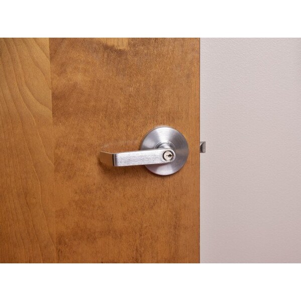 Trans Atlantic Co. LSV Saturn Standard Duty Brushed Chrome Grade 2 Commercial Storeroom Lever with Door Handle Lock and IC Core - DL-LSV80IC-US26D