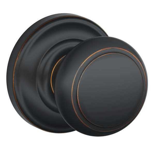 Schlage Antique Bronze Passage Knob Lockset, Andover - F10 AND 716 AND