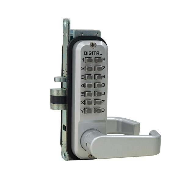 Lockey Mechanical Keyless Narrow Stile Lever Lock Single Combination Satin Nickel - 2985-SN