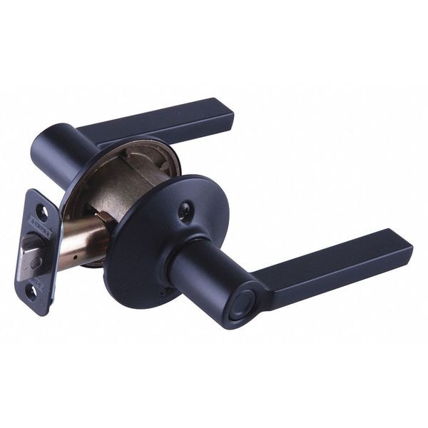 Schlage Residential Lever Lockset, Black Powder Coat, Privacy - F40 LAT 622