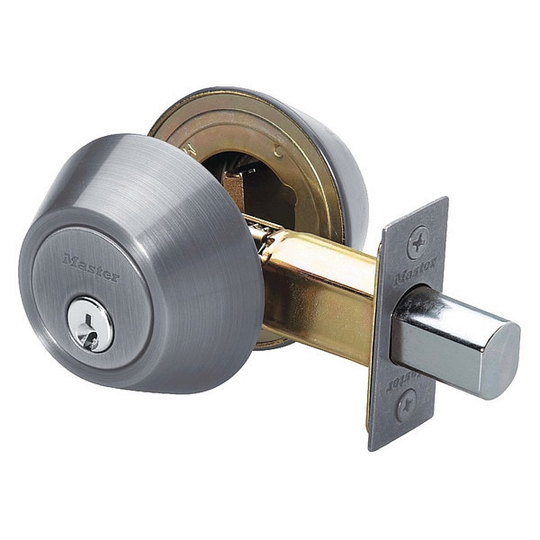 Master Lock Deadbolt, Satin Nickel, Double Cylinder - DS0715KA4S