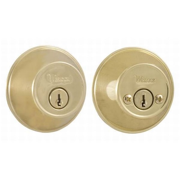 Weslock DBL CYL Deadbolt ADJ Latch Deadbolt Strikes Lifetime Brass 300 Series - 00372-B-3SL23