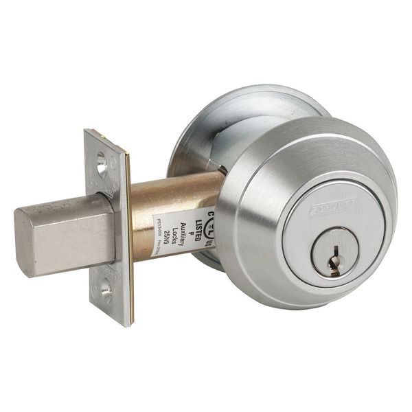 Schlage Deadbolt, Brass, Heavy-Duty, 6 Pins - B663P 626 C123 KA4