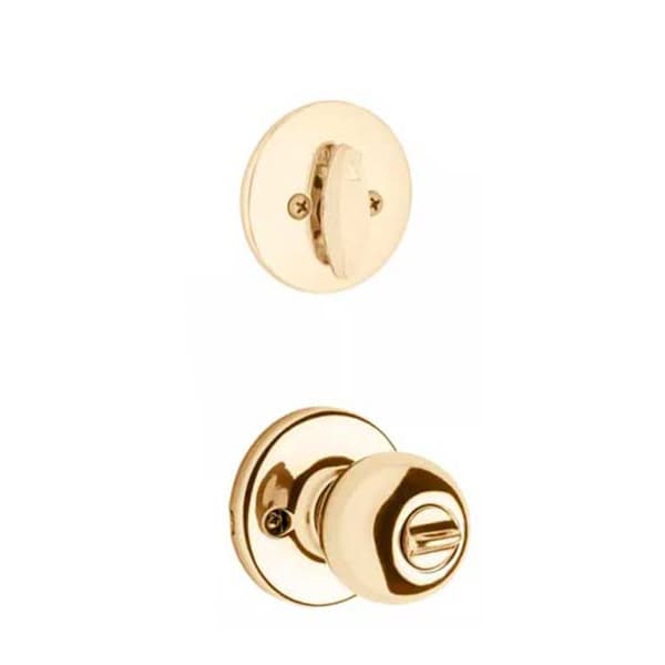 Kwikset Kwikset: Polo Keyed Entry Knob with Single Cylinder Deadbolt / Polished Brass - KWS-690P-3