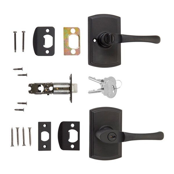 Delaney Hardware Italian Collection Artino Black Keyed Entry Door Handle - 360204