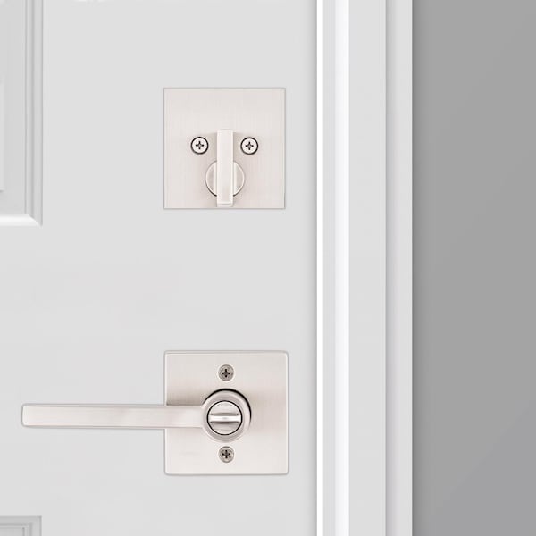 Kwikset Kwikset Halifax Satin Nickel Zinc Lever and Single Cylinder Deadbolt - 99910-062