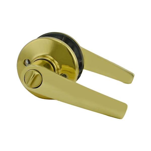 Kwikset Delta Lever Entry Door Lock SmartKey with New Chassis and 6AL Latch, RCS Strike Bright Brass Finish - 405DL-3S